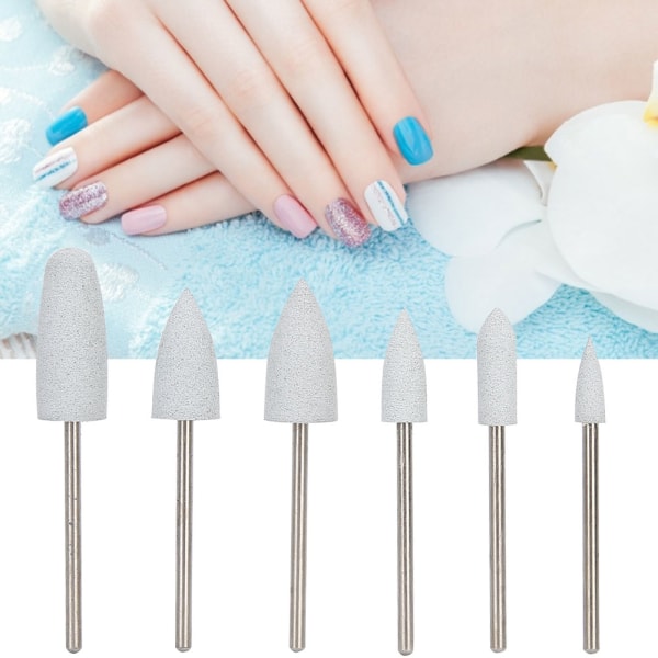 6st Nagelborr Nail Art Drill Manikyr Sliphuvud Nagelpoleringsbits Tillbehör06