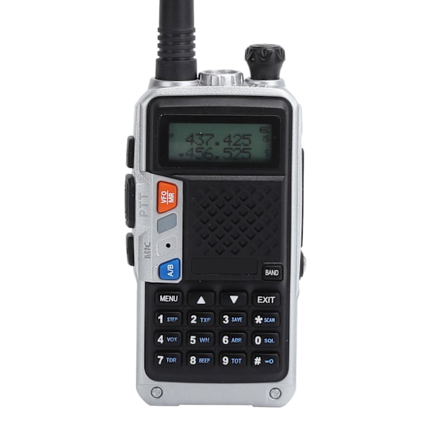 Bärbar Walkie Talkies Kit Handhållen LCD-display Walky Talky med Baksida Klipp 100‑240VSilver EU-kontakt 100‑240V