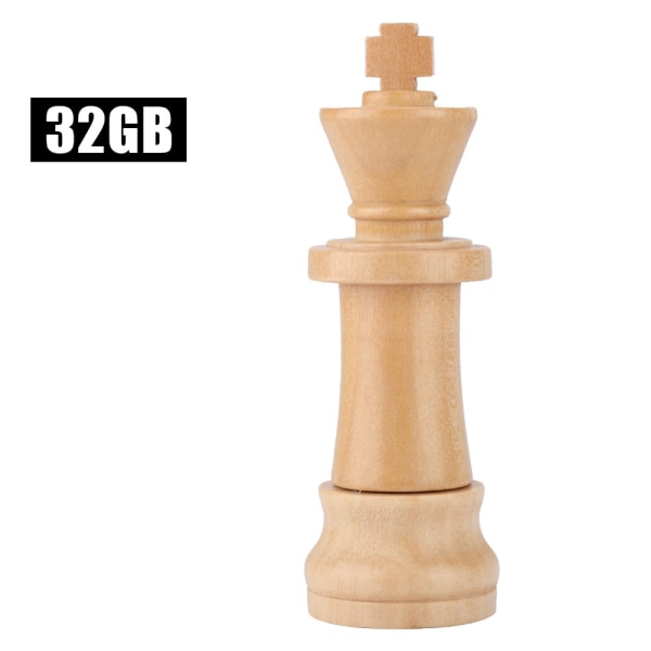 Wooden Chess Shape Datalagring USB 2.0 Flash Drive U Memory Disk kompatibel USB1.1(32GB)