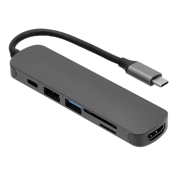 USB C Hub 6 i 1 SD/TF-kortleser TypeC-adapter dokkingstasjon for OS X Lenovo Dell