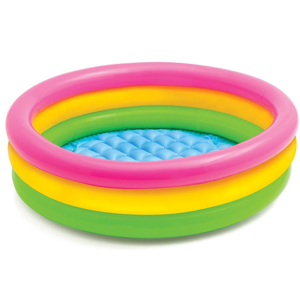 60cm/90cm/120cm Baby Svømmebassin 3 Farve Regnbue Rund PVC Oppustelig Børn Lille Pumpe Bassin Blæse Op Børn Polstring Bassin
