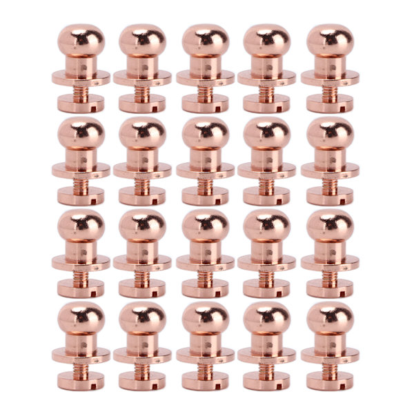 20 sæt messingnitter Anti-oxidation rosaguld bagage hardware tilbehør til pung håndtasker skoLst10x8mm