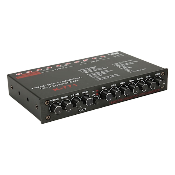 7-bånds bilaudio grafisk equalizer med CD AUX-indgangsvælgerkontakt til båd RV RTV Motorcykel bilstereokontrol