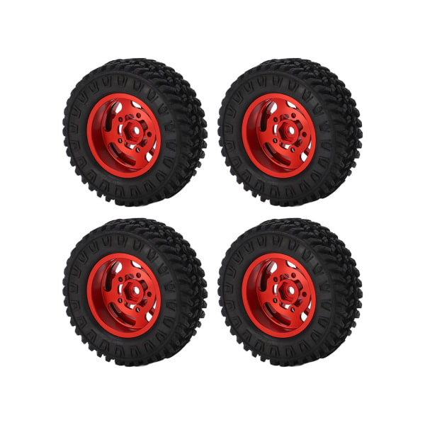 4 kpl 7 mm:n metallivanteen kumirenkaat AXIAL SCX24 1/24 RC-autoon, päivitystarvikkeet, punainen