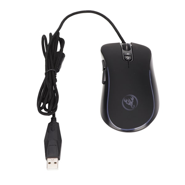 Mekanisk mus 4800DPI Programmerbar høj præcision Ergonomi ABS Gaming mus med 6 RGB farver til Linux til Windows