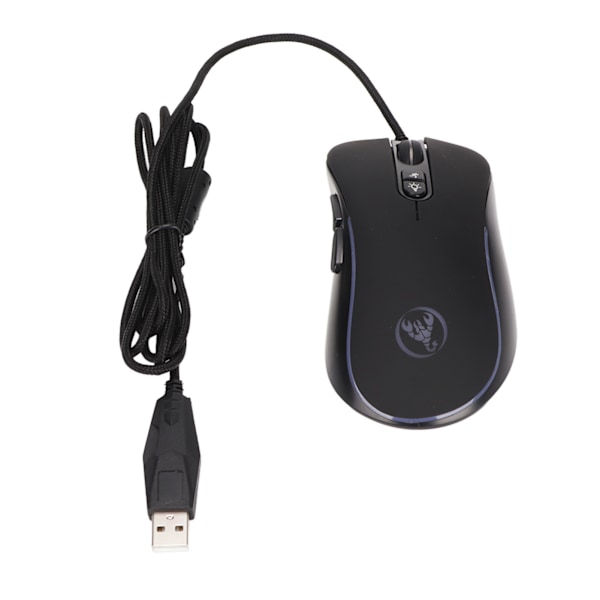 Mekanisk mus 4800DPI Programmerbar høy presisjon Ergonomi ABS Gaming mus med 6 RGB farger for Linux for Windows