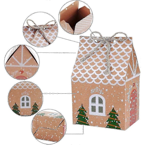 50-pack Julklappsaskar, Jul Kraftpapper Godisaskar