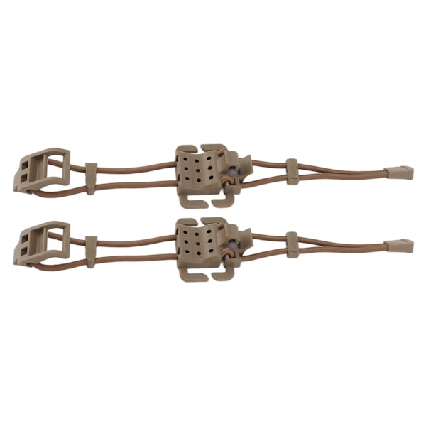 2 stk. Rygsæk Bindingsklemme MOLLE Gear Organizer Fastener Elastisk Bindings Spænde Karabinhage Klips Tasker Lås Snor Fix Gear Elastisk Rem Khaki