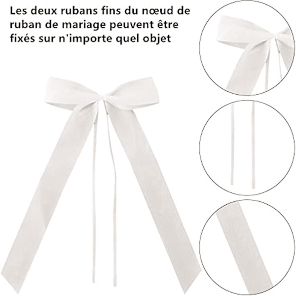 Bröllopsbilsbågar - 50 satin dekorationsbitar (beige färg)