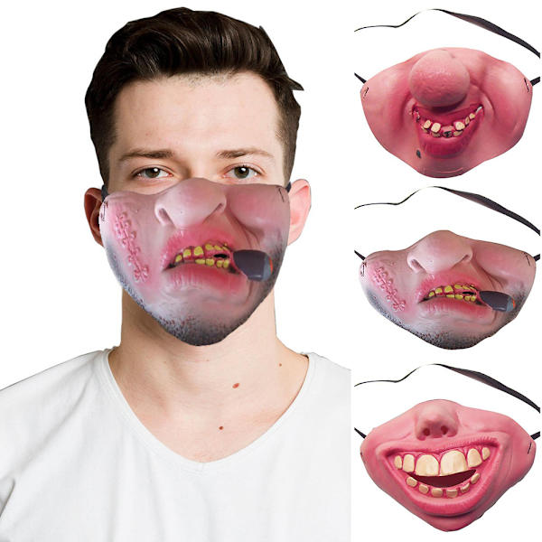 Rolig festmask för vuxna Latex Clown Cosplay Halvt ansikte Hemsk Skrämmande mask Maskerad Halloweenfest Karneval Födelsedagspresent