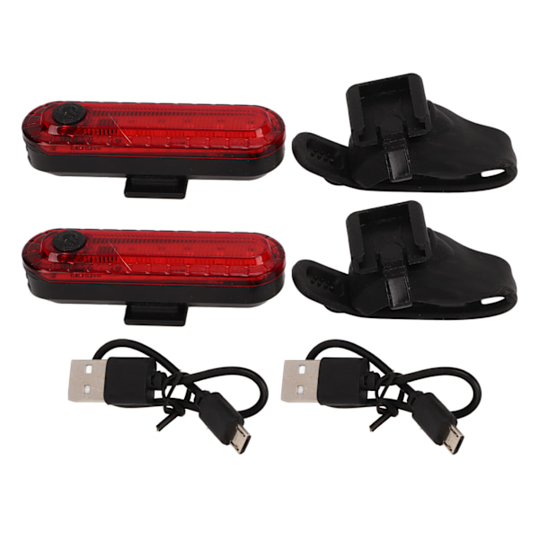 Cykellygte USB-opladning sikker lysstærk universel for- og baglygtesæt til landevejs- og mountainbikes 2 stk.