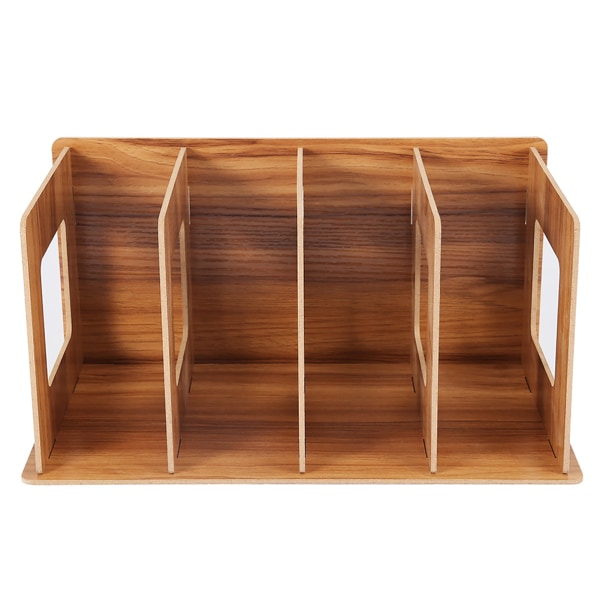 Trä DIY Desktop Bokhylla Rack Böcker DVD Förvaring Tidskriftshållare för studenter Barn Vuxen #02