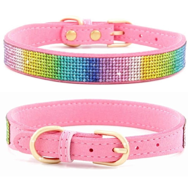 Säädettävä Nahka Mokkanahka Bling Koiranpanta Pieni Koiranpanta Pinkki Koiranpanta Kissapanta, Strassikoiranpanta - GSLA sininen 61x3.0CM