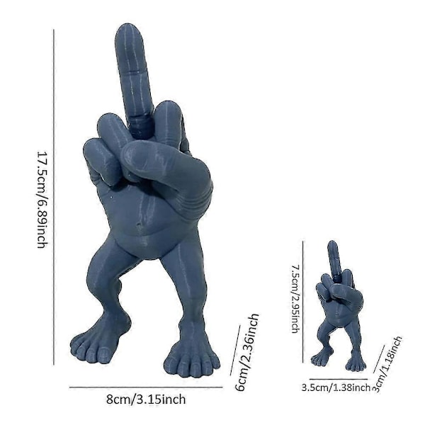 Interessant Særpreget Langfingerstatue, Hjemmeinnredning Fingerfigur Med Ben, Morsom Langfinger Skrivebordspynt -JRSZ Liten Svart