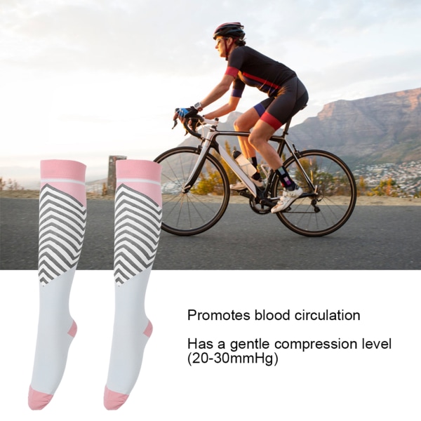 Compression Running Sleeve Stretch Marathon Ride Farve Strømper til Joggere Atleter Pink Blå L/XL