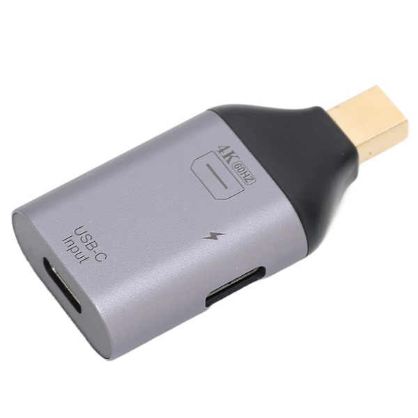 Type C -sovitin HD 4K PD 100W kannettava Type C naaras-uros kullattu sovitintelakka (Type C naaras-Mini DP uros)