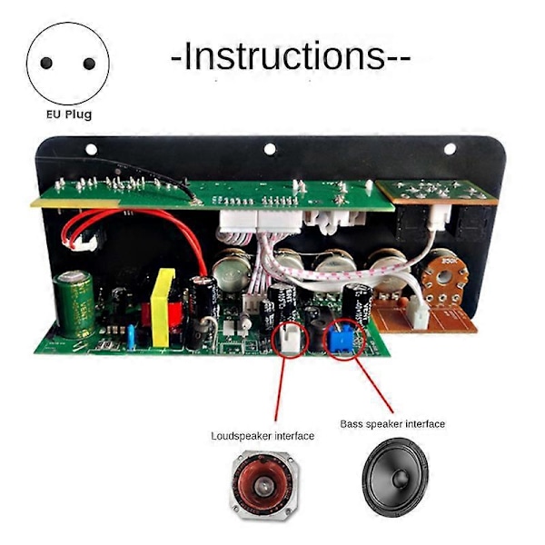 D50 35W Subwoofer Effektförstärkarkort EU-kontakt