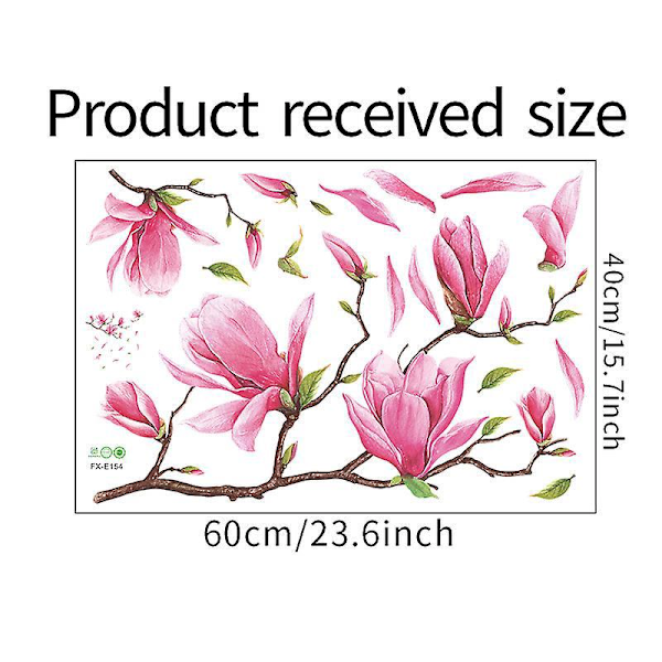Set med 2, vackra blommiga väggdekaler, vardagsrum, rosa