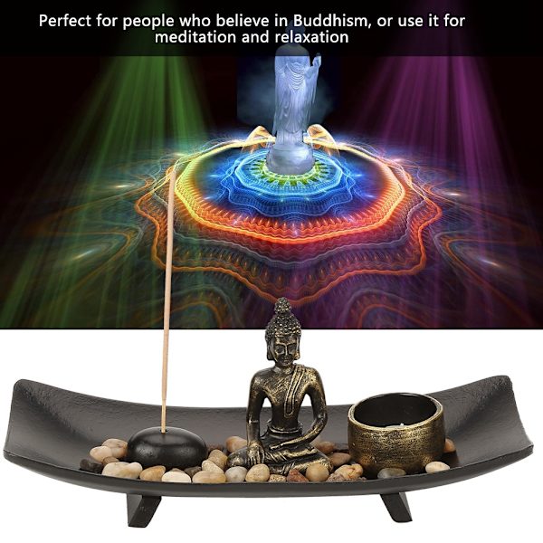 Zen Buddhism Ljusstake Rökelsehållare Set för heminredning