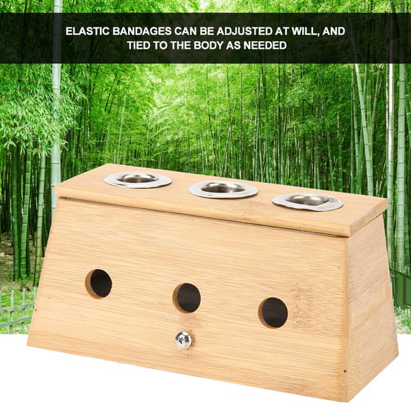 3 hullers Moxa Moxibustion Box Akupunktur Moxa Roller Stick Holder Varmeterapi Box