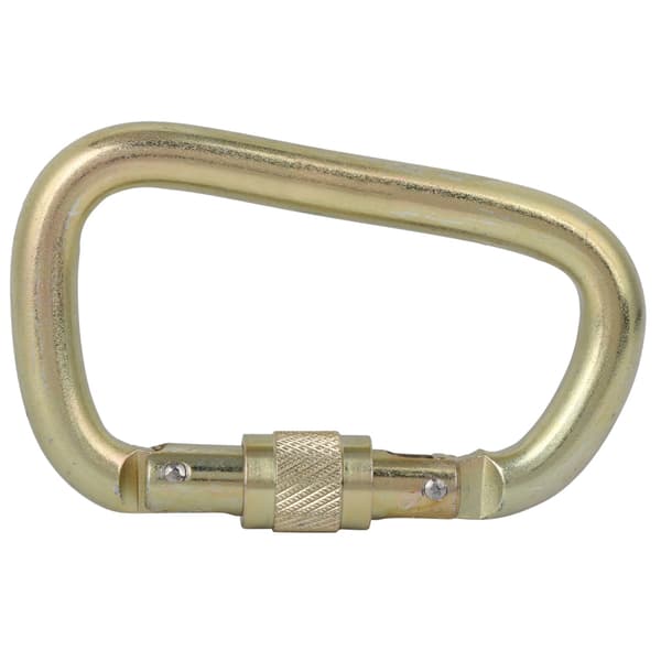 Hög Bärande Master Lock Utomhus Skruvgrind D-formad Karbinhake för Klättring Bergsklättring (Gyllene)