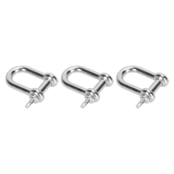 3 stk. U-formet sjakkel sinklegering D-ring lås bøylesjakkel for paracord armbånd flatt hode