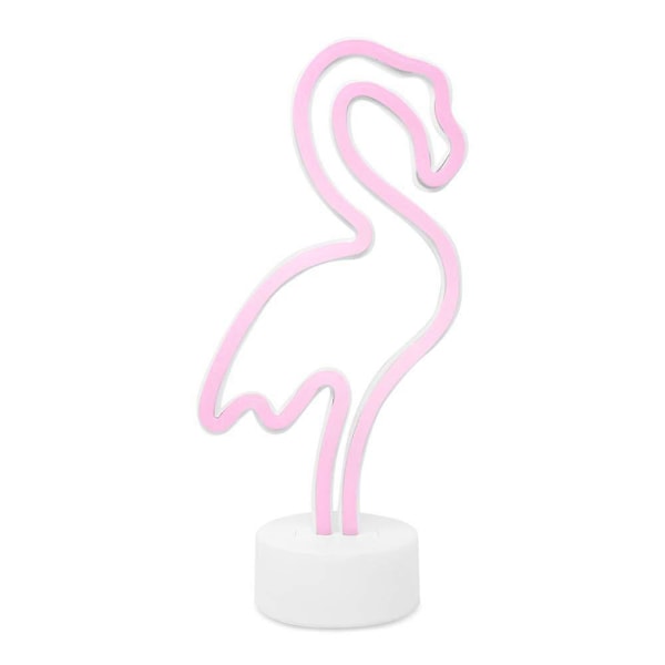 Flamingo Neon Skilt - Soveværelses Dekoration med Batteri/USB Drevet LED Neonlys - Perfekt Pigeværelses Dekoration og Børnefødselsdagsgaver