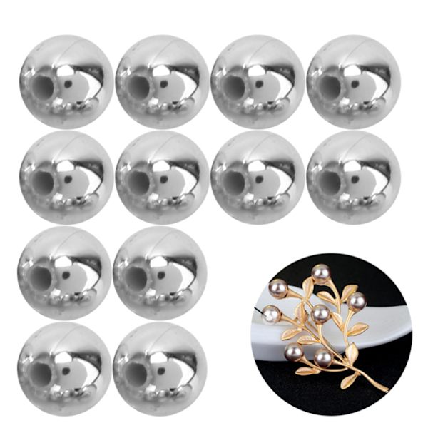 50g/påse Plätering ABS-pärlor Färgglada DIY-smycken Klädertillbehör Bröllopsdekor 10MM Silver