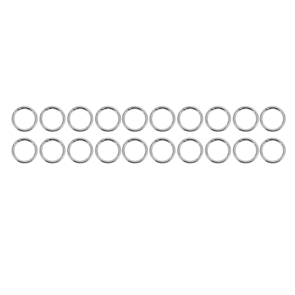 20 stk Spring O-ringe 1,57 tommer diameter 0,2 tommer tyk stærk kobber sikker lukning fjederspænder til pung Taske smykker DIY Sølvfarve