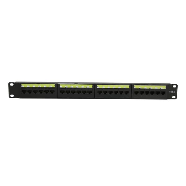 CAT6 24-portars nätverkspatchpanel stöder 10G Ethernet RJ45 nätverkspatchpanel för 19-tums standardkabinett