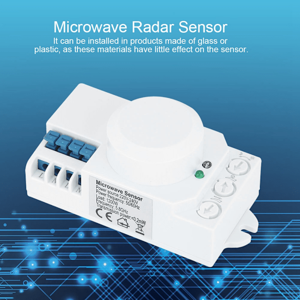 5,8 GHz:n mikroaaltoradaritunnistimen automaattinen liiketunnistin valokatkaisija AC 220V-240V