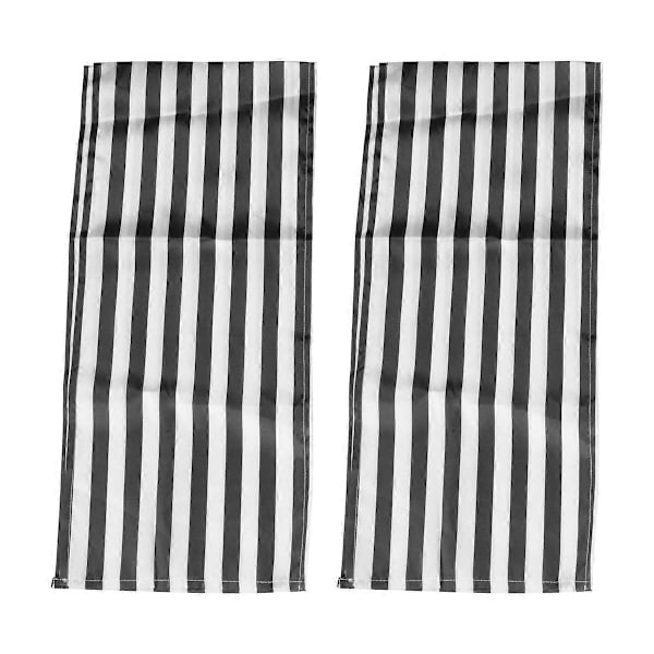 Stripete Polyester Duk for Middag (Svart og Hvit, 2-pakning)