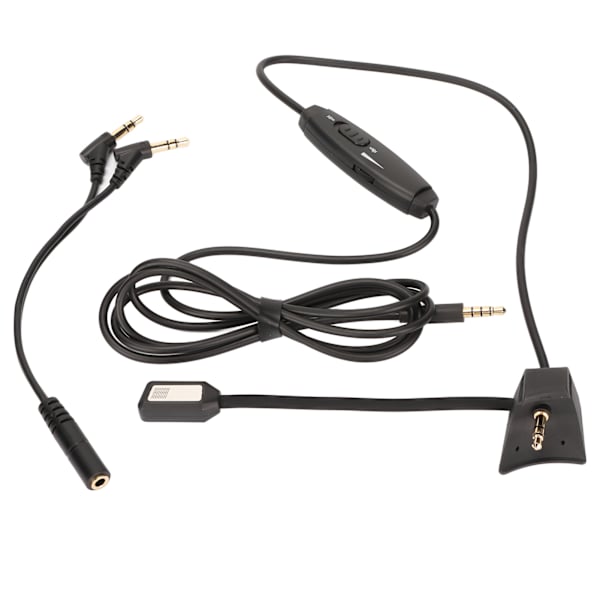 Boom Mikrofon Kabel Støyreduksjon Gaming Headset Mikrofonkabel med Volumkontroll Mute Switch for PS5 for Xbox PC