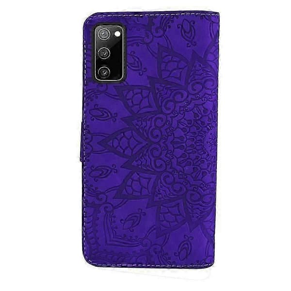 Wallet Case for Samsung Galaxy S20 FE Premium PU Leather Flip Cover Mandala Purple