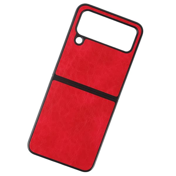 Vikbart telefonfodral PU-läder skyddande skal mjukt foder för Samsung Galaxy Z FLIP 4 Röd
