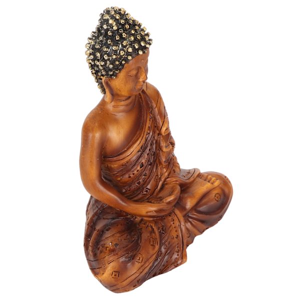 Buddhastaty Lycka till Rikedom Fridfull Vibes Zen Meditation Buddhafigurer Buddha-dekor för kontorshall BS109F 11,8x9,2x5,5cm