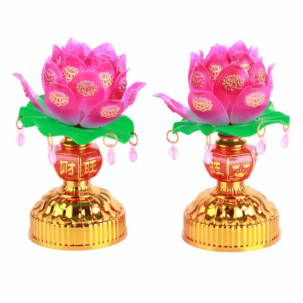 1 par LED Lotus Lys Buddha Lotus Lampe USB-drevet Lys Transmitting Gravering Mønster Husholdning LED Lampe 15x7.5cm