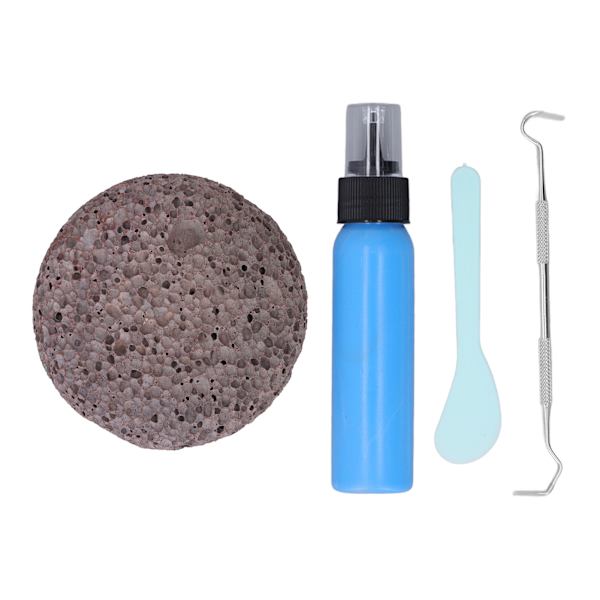Pluk sten kit latex polstring flad rund sten DIY afslappende lindring pluk sten legetøj til voksne teenagere børn blå latex