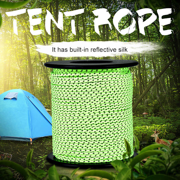 50m Udendørs Campingtelt Markise Reflekterende Guyline Reb Guy Line Cord Paracord