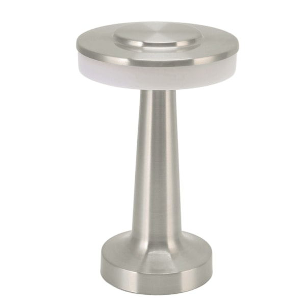 Bärbar LED-bordslampa Retro Touch Control 3 nivåer Färgtemperatur Uppladdningsbar bordslampa Nattlampa för hotell Silver