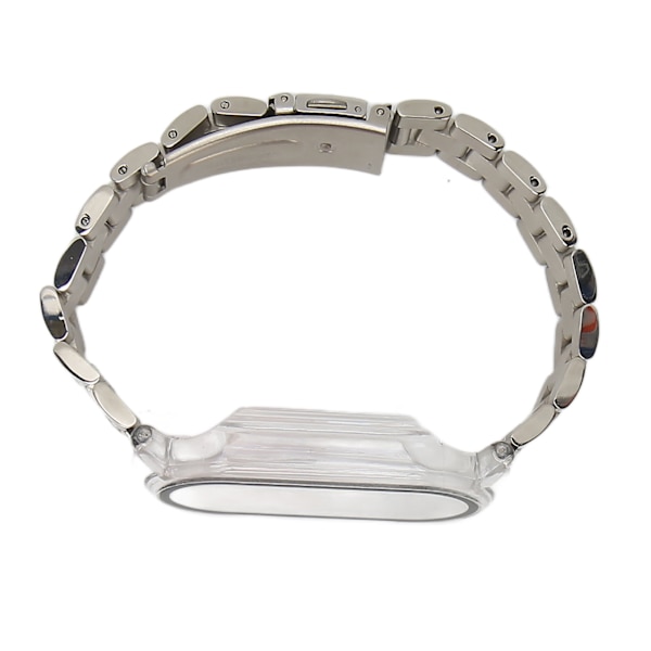 Watch Armband Easy Adjust Fullt skydd Rostfritt stål Ersättningsrem för Mi Band 7 Silver