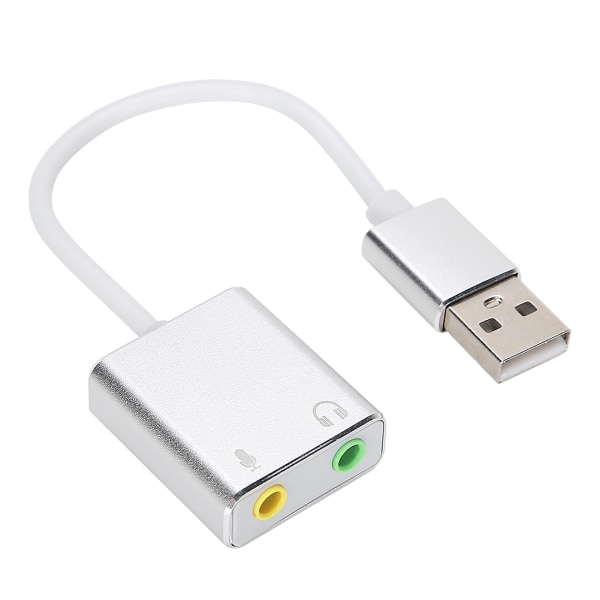 Ekstern USB 2.0 lydkort 3D Virtual 7.1 Channel Audio Adapter 3,5 mm til telefon PC Laptop