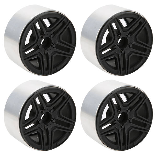 4 st 2,2 tum aluminiumlegering navhjulsuppgraderingsdelar passar för SCX10 III/TRX4/G500 1/10 RC-bil Noir