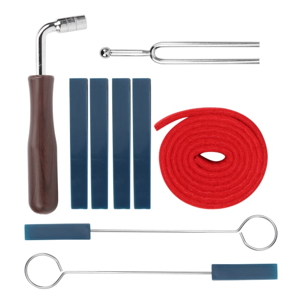Piano Tuning Set Verktygsdämpare Skiftnyckel Gaffel Spak Filt Temperament Strip Kit Reparationstillbehör