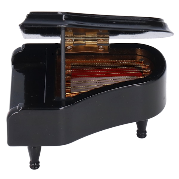 Miniatyr Piano Modell Basswood Manuell Svart Fint Håndverk Elegant Følelse Miniatyr Dekorasjon