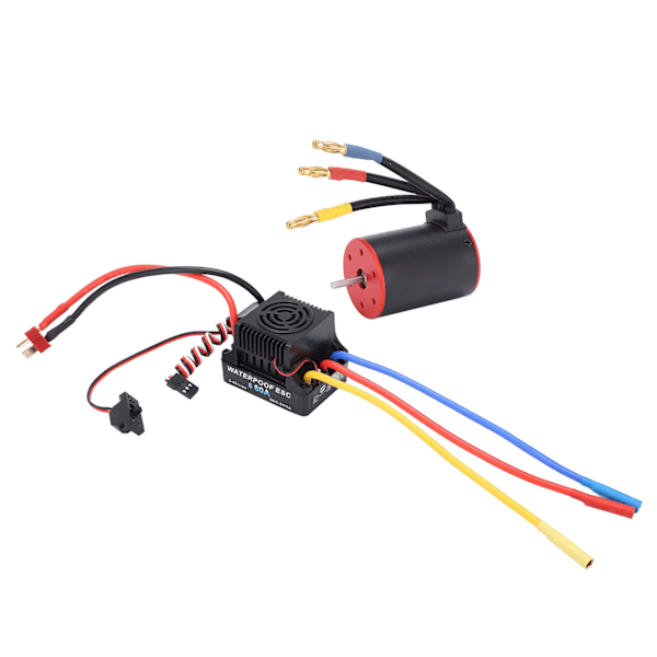 3650 3100KV Vandtæt Børsteløs Motor 60A ESC Elektrisk Regulator Lang Ledning til 1/10 RC Bil