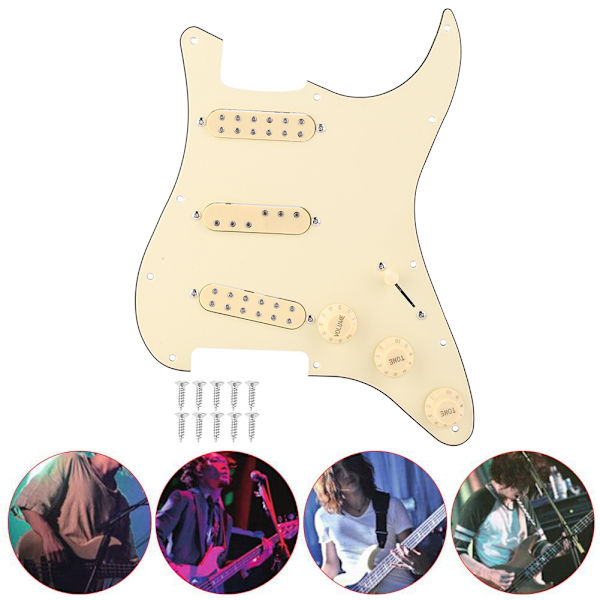 SSS29 Beige Plastik Elektrisk Guitar Loaded Pickguard Pickup Loading Pick Guards Sæt