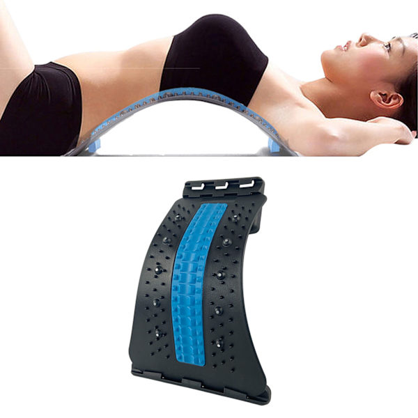 Ryggmassagebräda Justerbar nivå Lumbar Back Cracker Bårbräda Spine Deck 3 Level Blue and Black