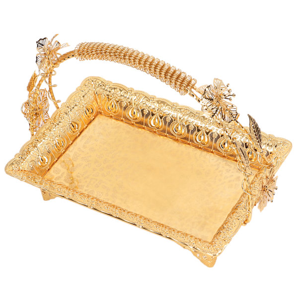 Kaffe serveringsbakke vintage stil guld farve robust zinklegering elegant metal serveringsbakke til hjem bar cafe