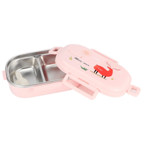 Isoleret madkasse lækagesikker rustfrit stål Bento-boks japansk madbørnebeholder (Pink )